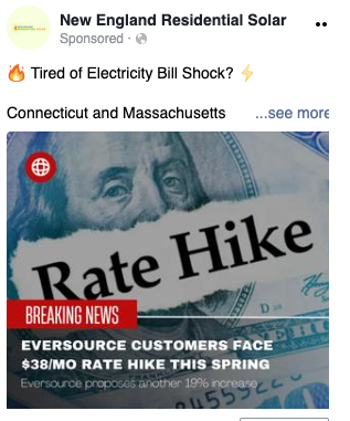 facebook ad for solar
